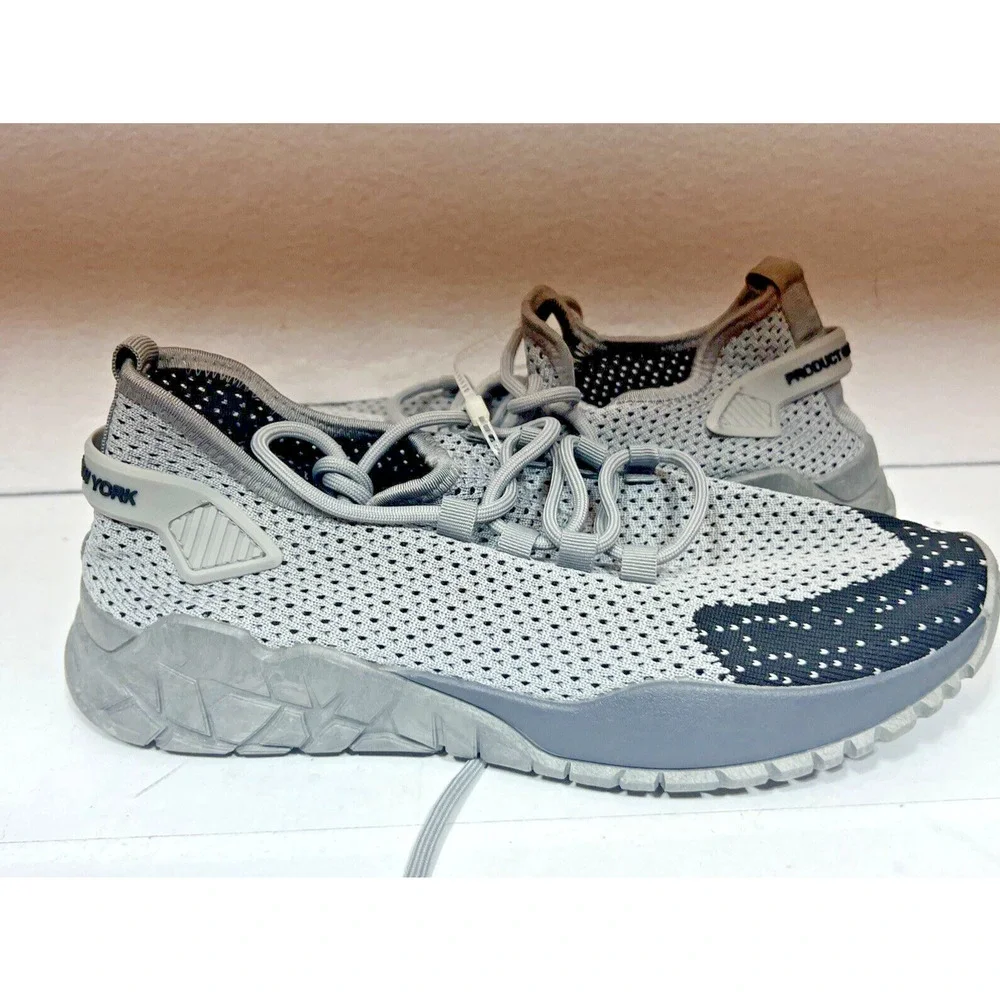Men's 8.5M PONY PP1 Road Knit Lace-Up Low Sneakers Shoes Perforated Black & Gray